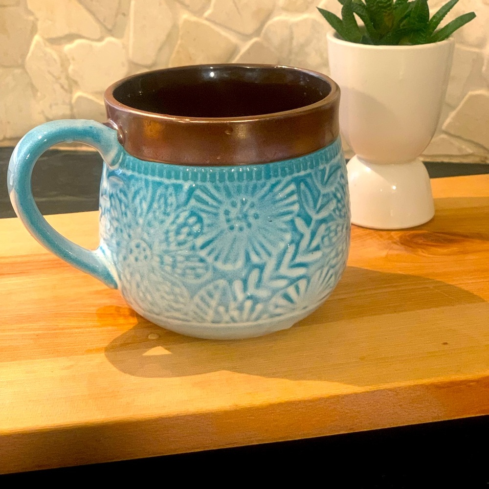 POTTER’S CORNER | Two Tone Blue & Copper Colour Textured Mug